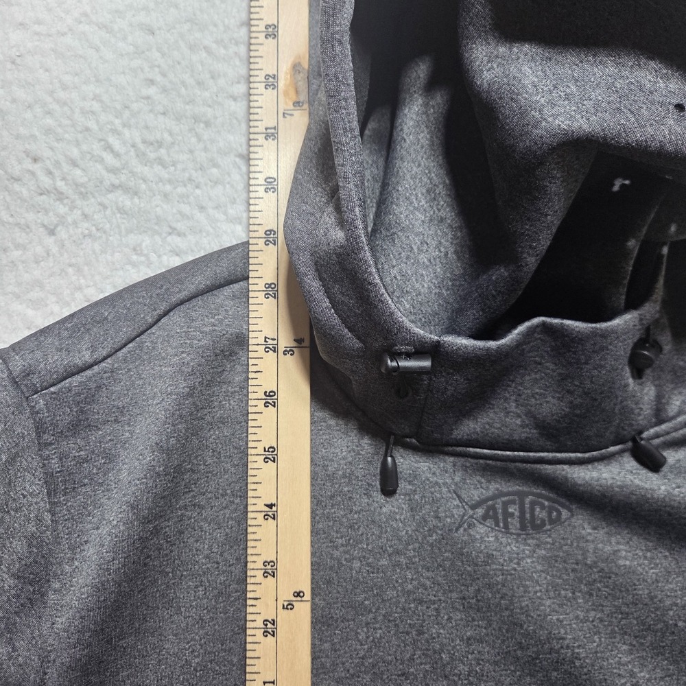 AFTCO Reaper Hoodie Mens Large Gray Fishing Sweatshirt - Picture 4 of 8